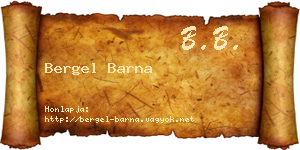 Bergel Barna névjegykártya